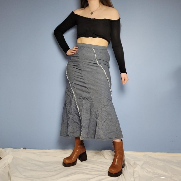 Vintage blue boho maxi skirt - Picture 7 of 8